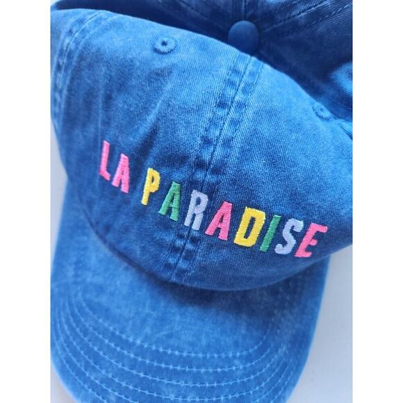 NWT Kerri Rosenthal LA Paradise Embroidered Baseball Cap One Size Blue - Picture 11 of 11